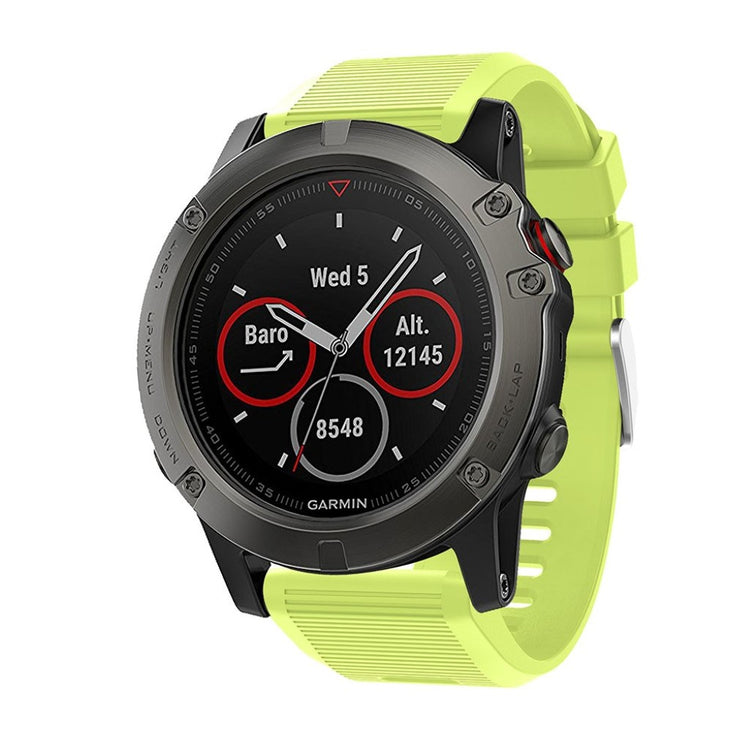 Tidsløst Garmin Fenix 5X Plus Silikone Rem - Gul#serie_9
