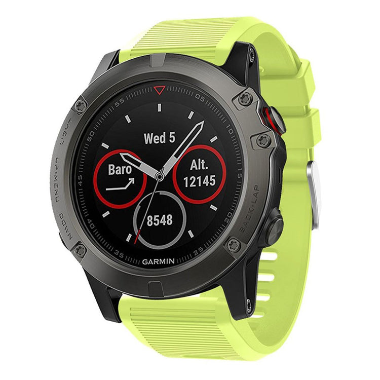 Tidsløst Garmin Fenix 5X Plus Silikone Rem - Gul#serie_9
