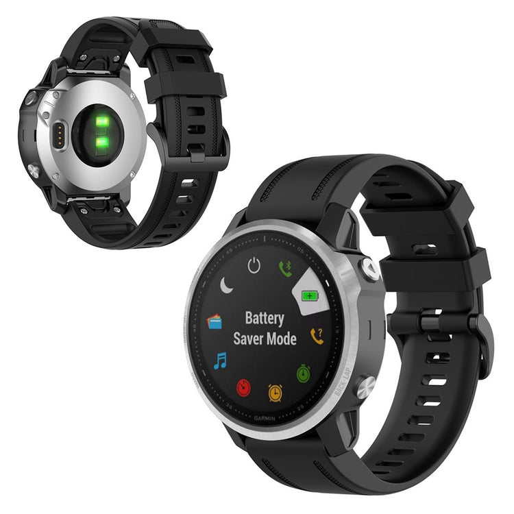 Rigtigt sejt Garmin Fenix 6S Silikone Rem - Sort#serie_1