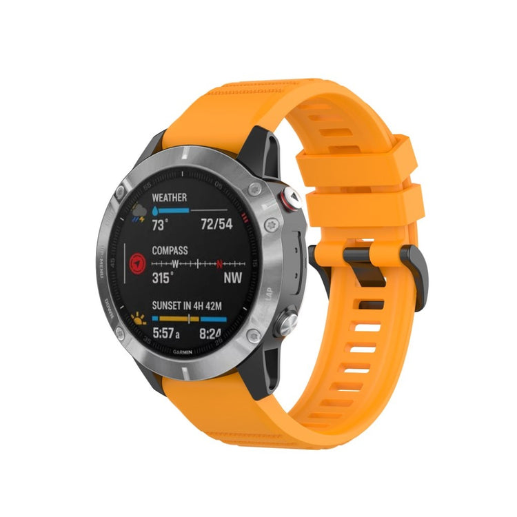 Mega kønt Garmin Fenix 6 Silikone Rem - Gul#serie_4