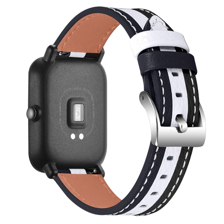 Mega holdbart Amazfit Bip / Amazfit Bip Lite Ægte læder Rem - Hvid#serie_1