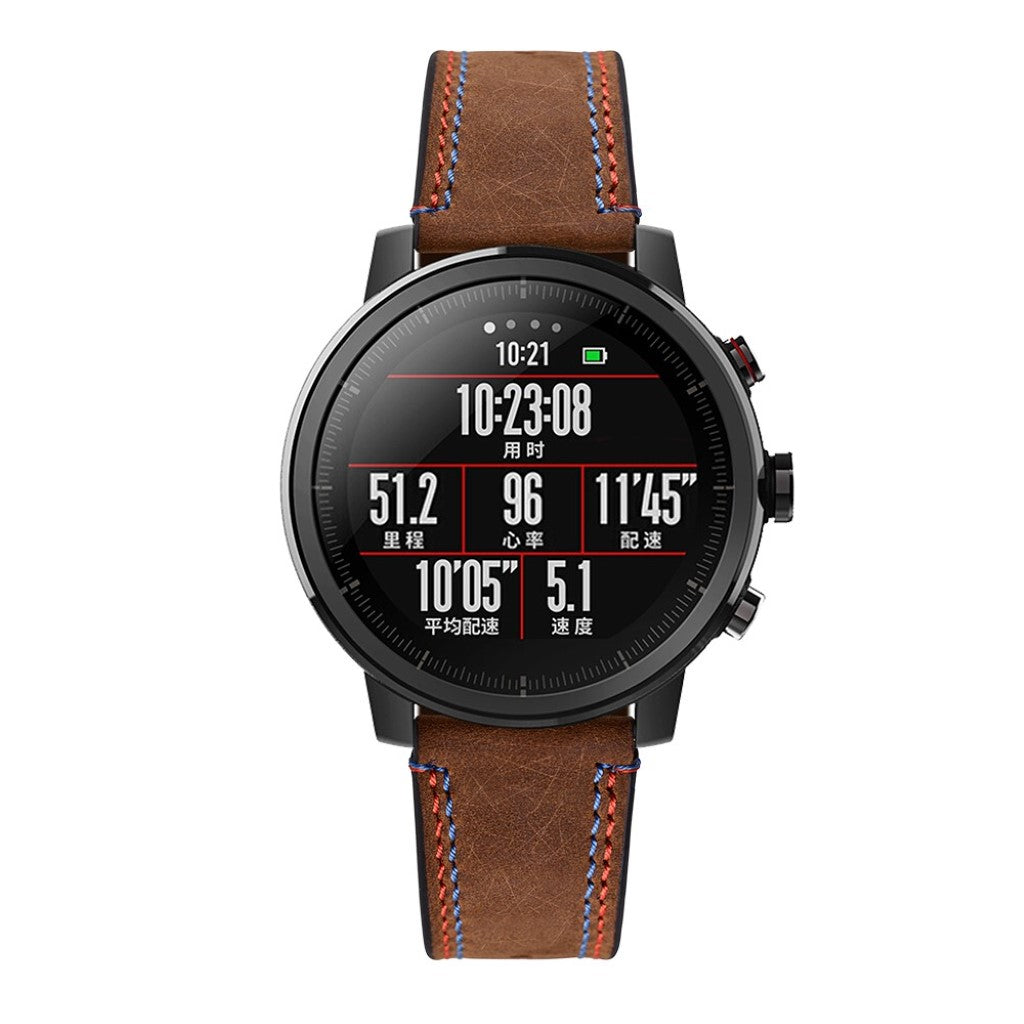 Rigtigt sejt Amazfit Smartwatch 2 Ægte læder Rem - Brun#serie_2