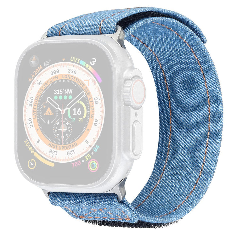 KALEBOL Apple Watch Series 41mm - 40mm - 38mm Denim Watch Strap Magic Tape Adjustable Band - Baby Blue#serie_3