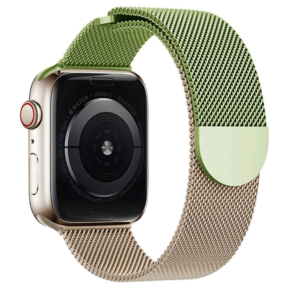 Apple Watch Series 49mm - 45mm - 44mm - 42mm Gradient Milanese Strap - Green+Rose Gold#serie_4