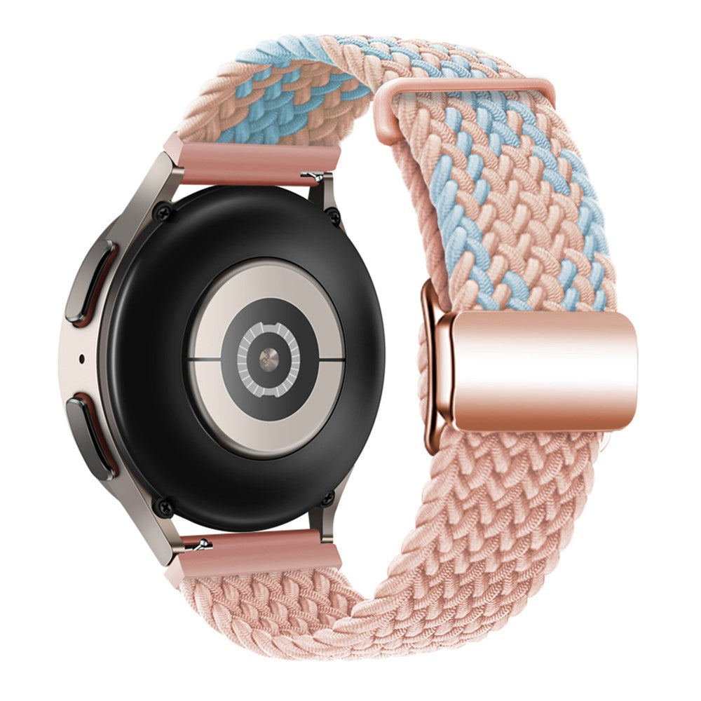 Huawei Watch GT 3 42mm / GT 3 Pro 43mm Universal 20mm Watch Strap Magnetic Buckle Woven Wrist Band - Blue+Pink+Pink / Rose Gold Buckle#serie_4