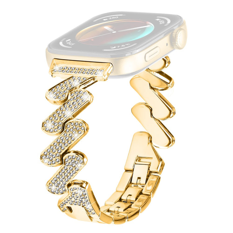 Huawei Watch Fit 3 Watch Band Rhinestone Decor 7-Shape Metal Wrist Strap - Gold#serie_2