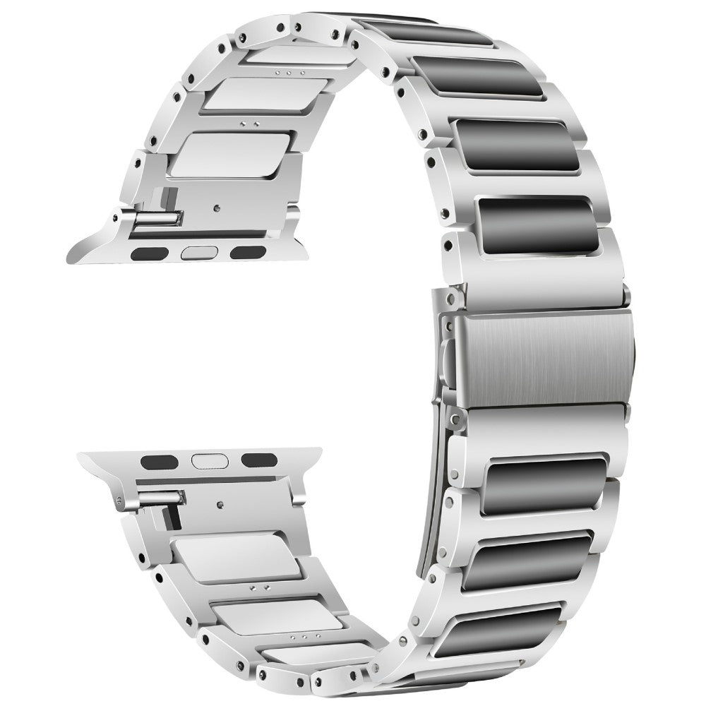 KALEBOL Apple Watch Series 41mm - 40mm - 38mm Zinc Alloy Watch Band - Silver+Black#serie_5