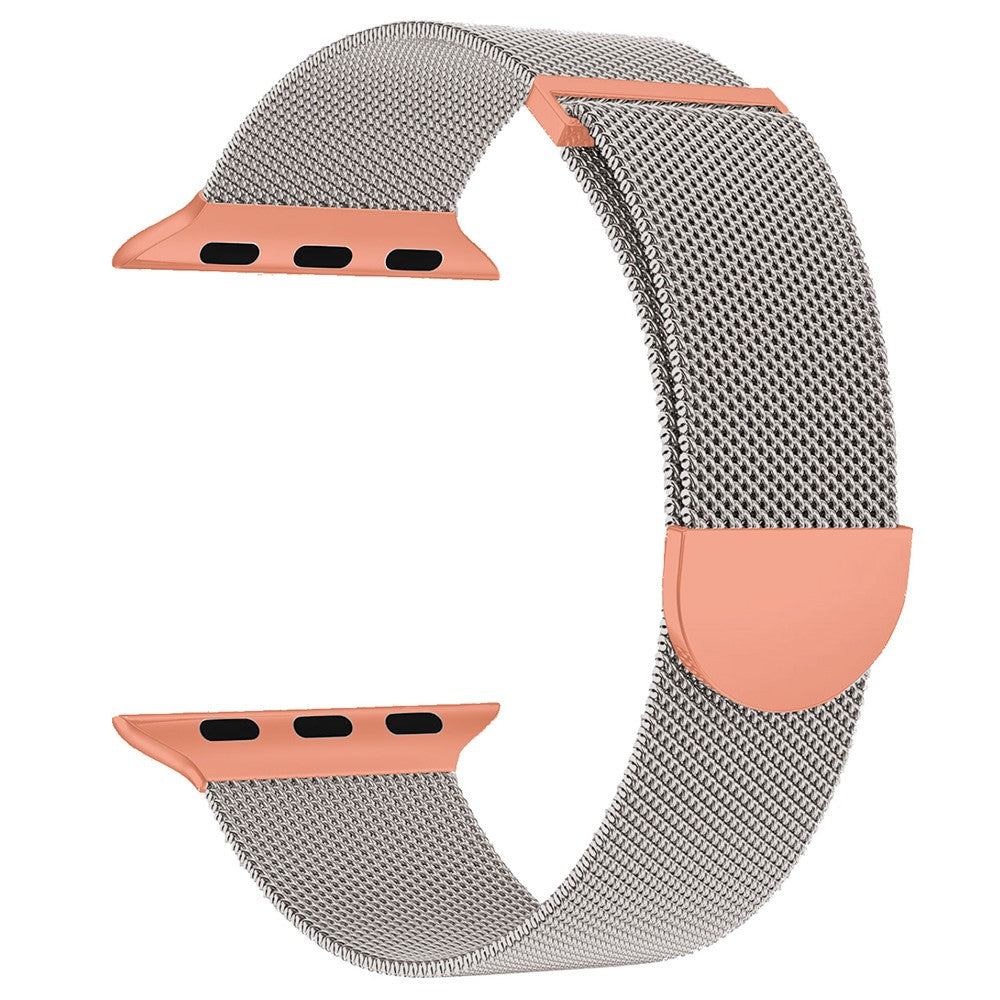 KALEBOL Apple Watch Series 49mm - 45mm - 44mm - 42mm Milanese Metal Watch Band - Starlight / Orange#serie_4