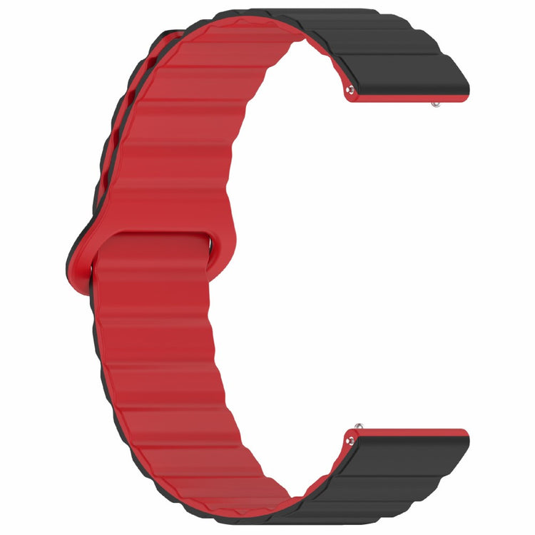 Garmin Vivoactive 5 Magnetic Silicone Watch Band 20mm Adjustable Replacement Strap - Black+Red#serie_1