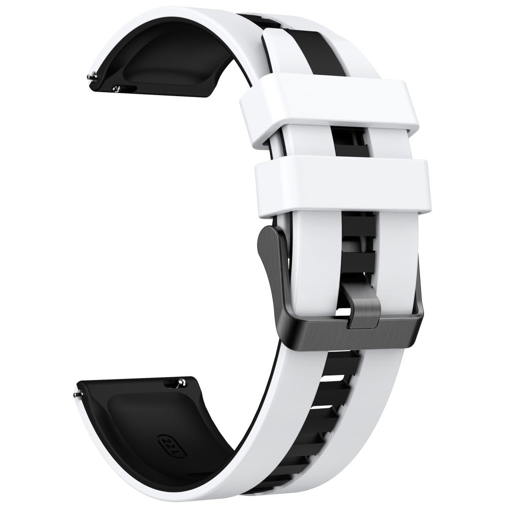 Huawei Watch 4 / 4 Pro / GT 4 46mm Replacement Strap 22mm Universal Silicone Watch Band - White+Black#serie_3