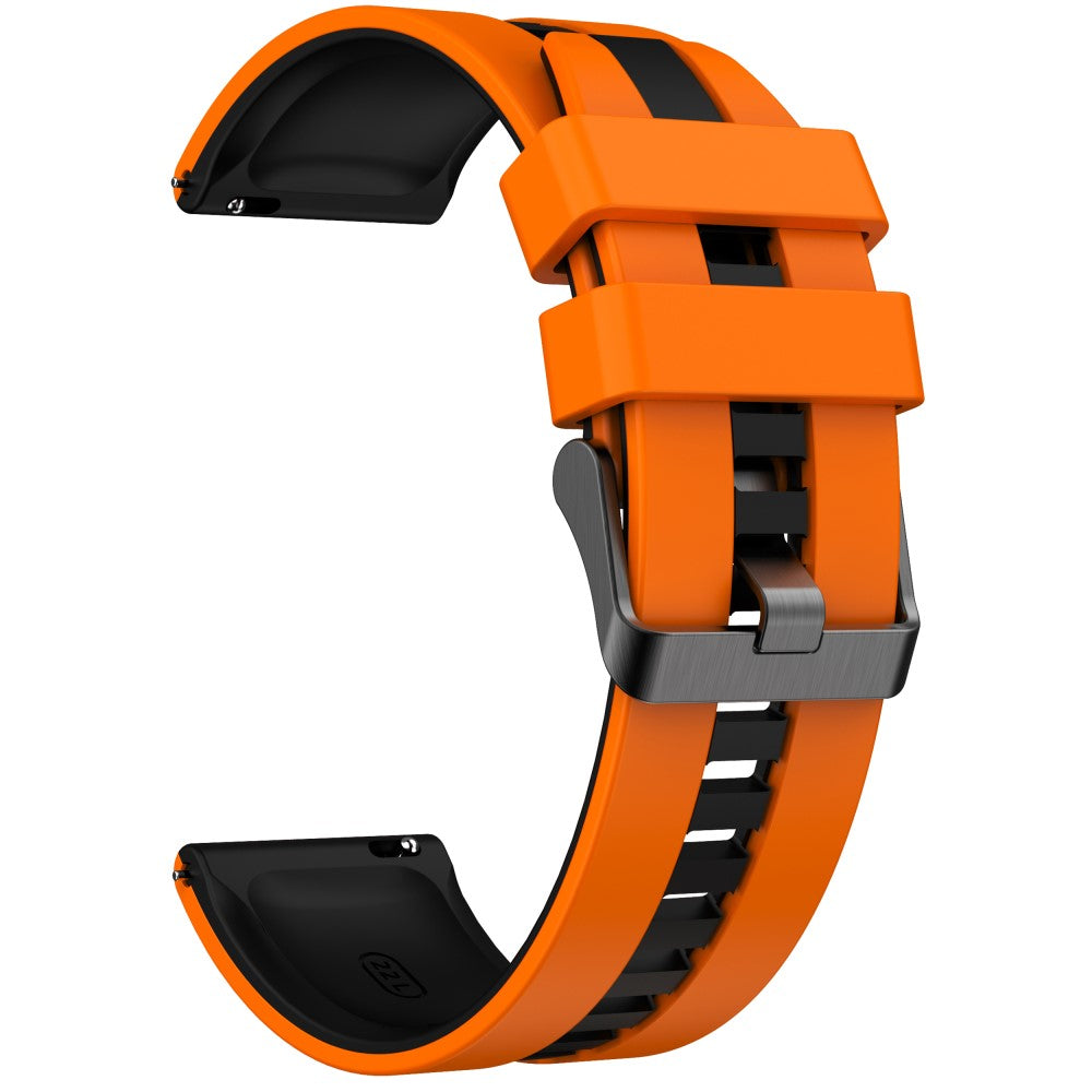 Huawei Watch 4 / 4 Pro / GT 4 46mm Replacement Strap 22mm Universal Silicone Watch Band - Orange+Black#serie_5