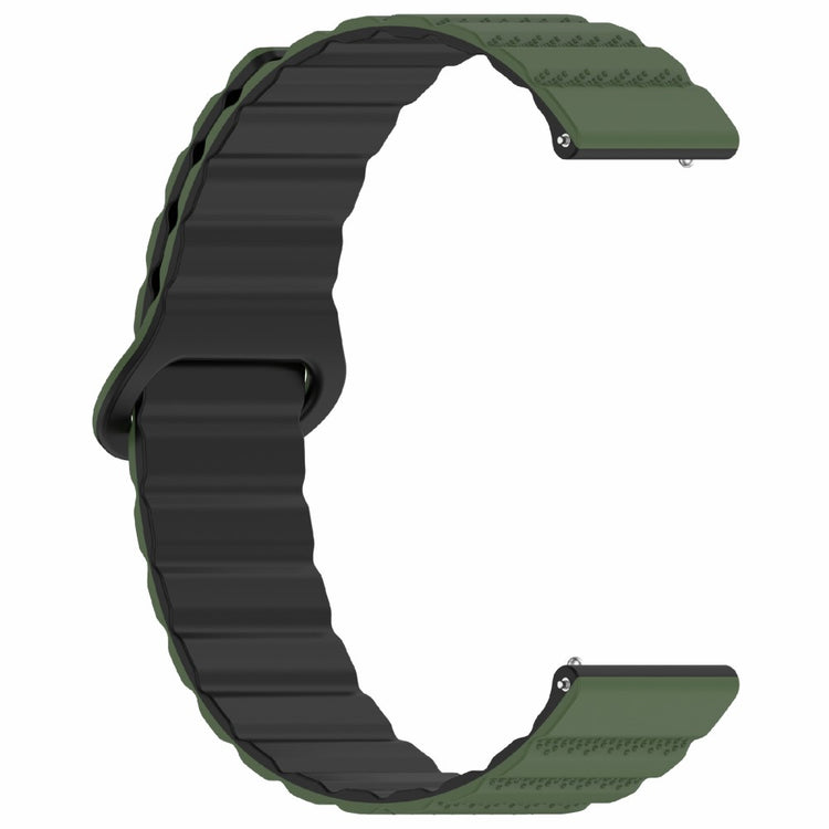 Huawei Watch GT 3 42mm / GT 3 Pro 43mm Universal 20mm Watch Strap Dot Pattern Magnetic Silicone Band - Army Green+Black#serie_5