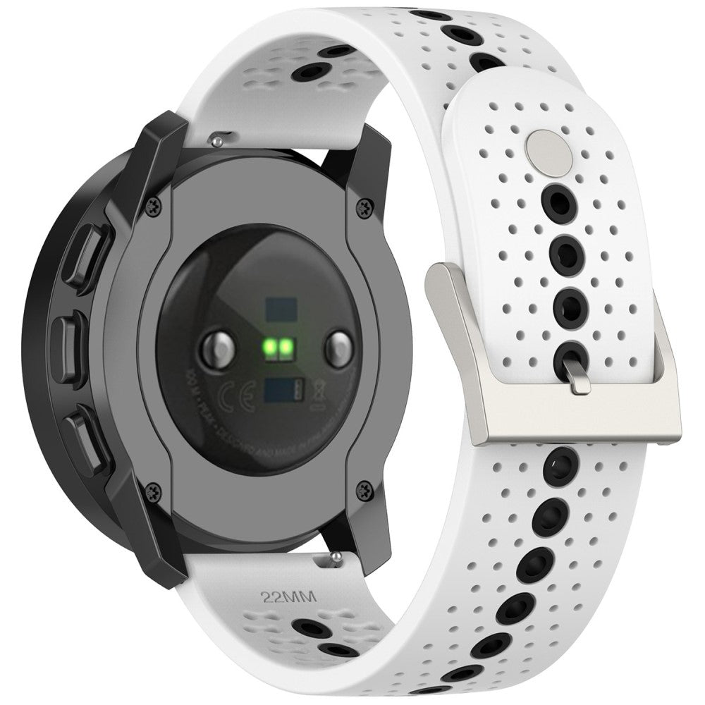 Huawei Watch 4 / 4 Pro / GT 4 46mm Color Holes Watch Strap 22mm Universal Silicone Band - White+Black#serie_2