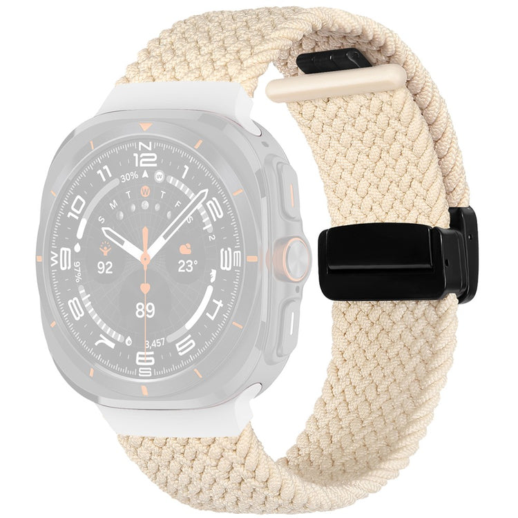 Samsung Galaxy Watch Ultra 47mm Braided Wrist Band Magnetic Folding Buckle Watch Strap - Starlight#serie_12