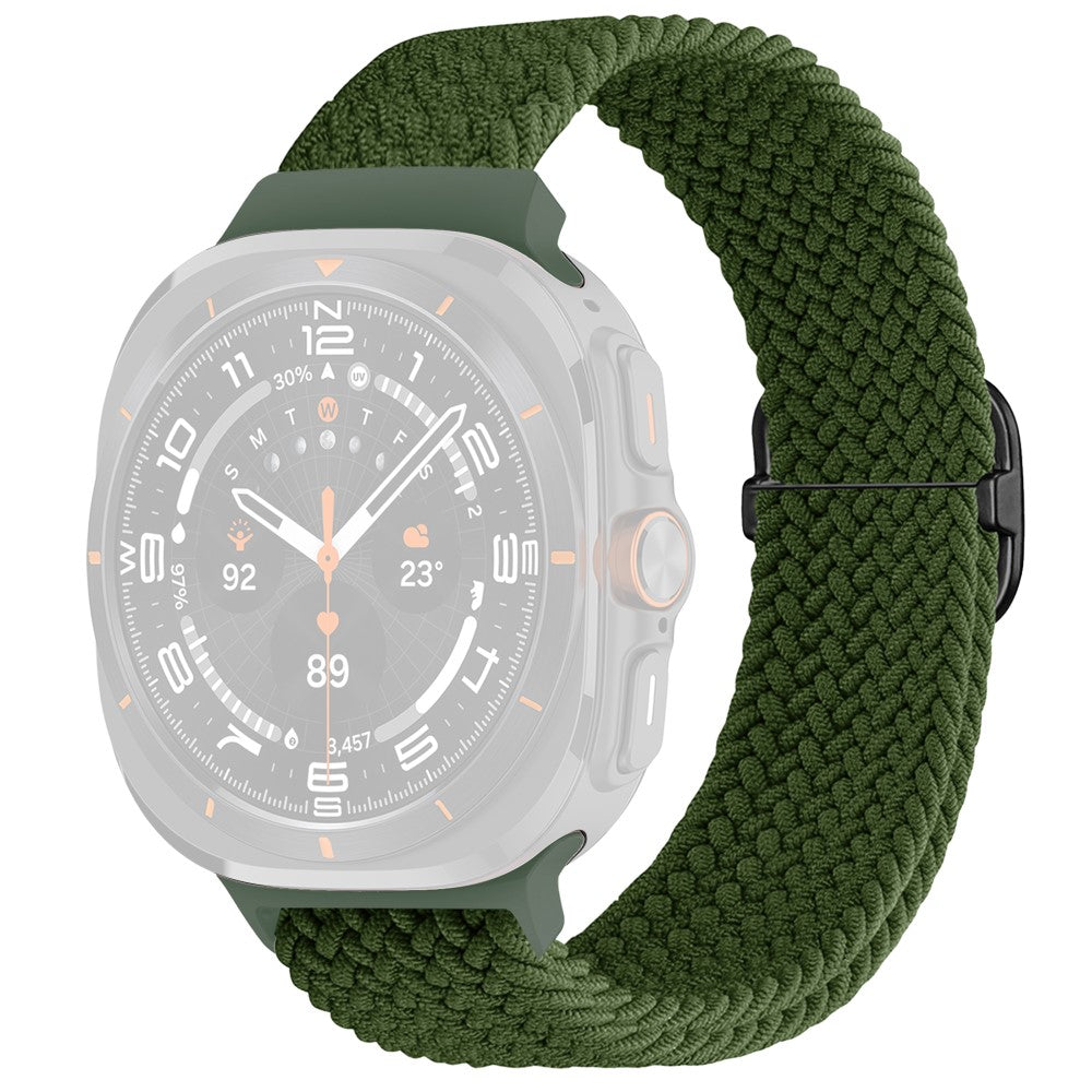 Samsung Galaxy Watch Ultra 47mm Braided Watch Band Adjustable Nylon Replacement Strap - Green / Black Buckle#serie_1