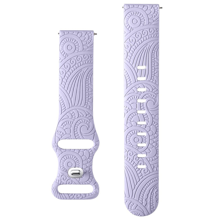 Carven Pattern Silicone Wrist Strap Universal Smart Bracelet Band 20mm - Purple#serie_7