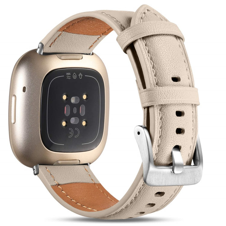 Fitbit Versa 3 / Fitbit Sense Watch Strap Genuine Cow Leather Wrist Band - Apricot#serie_5