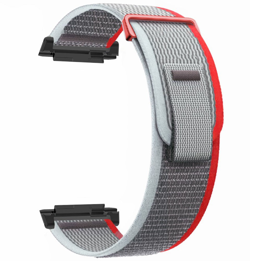 Xiaomi Watch H1 Nylon Watch Band Adjustable Loop Fastener Strap - Red+Grey#serie_5