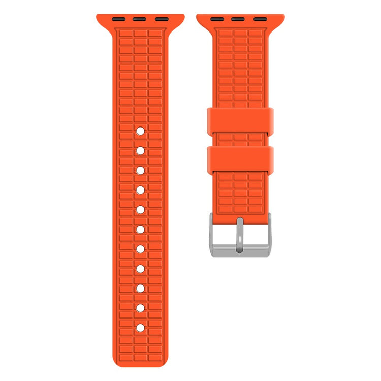 Apple Watch Series 41mm - 40mm - 38mm Strap Grid Pattern Silicone Watch Band - Orange#serie_3