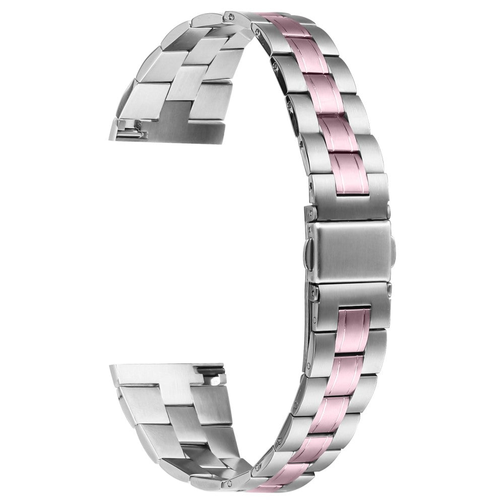 Garmin Vivoactive 4 Fashion Stainless Steel Wrist Band Ultra-Thin Smartwatch Strap - Silver+Rose Pink#serie_4