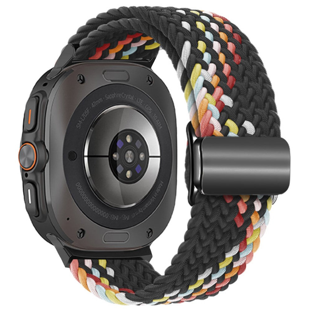 Samsung Galaxy Watch Ultra 47mm Braided Watch Band Magnetic Wrist Strap - Black Rainbow+Black Buckle#serie_6