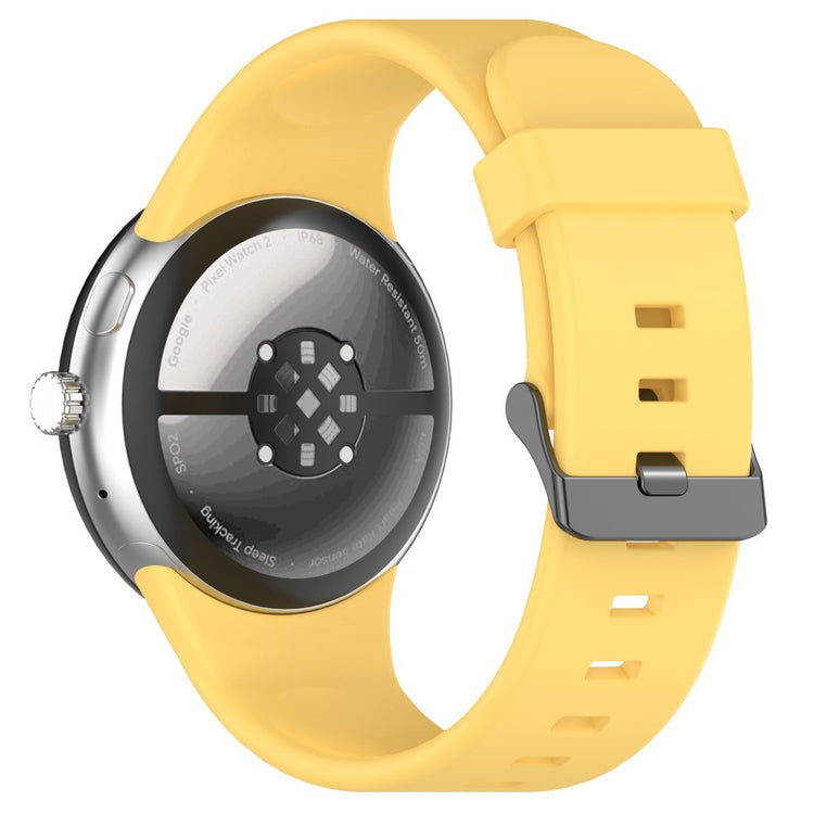 Google Pixel Watch 3 45mm Silicone Watch Band Replacement Strap with Metal Connector - Yellow#serie_8