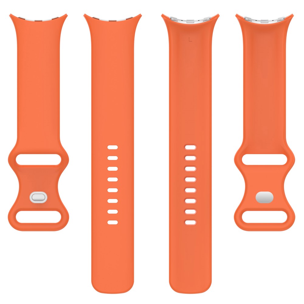 Google Pixel Watch 3 45mm Replacement Strap 8 Shape Silicone Watch Band with Silver Buckle, Size L - Orange#serie_3