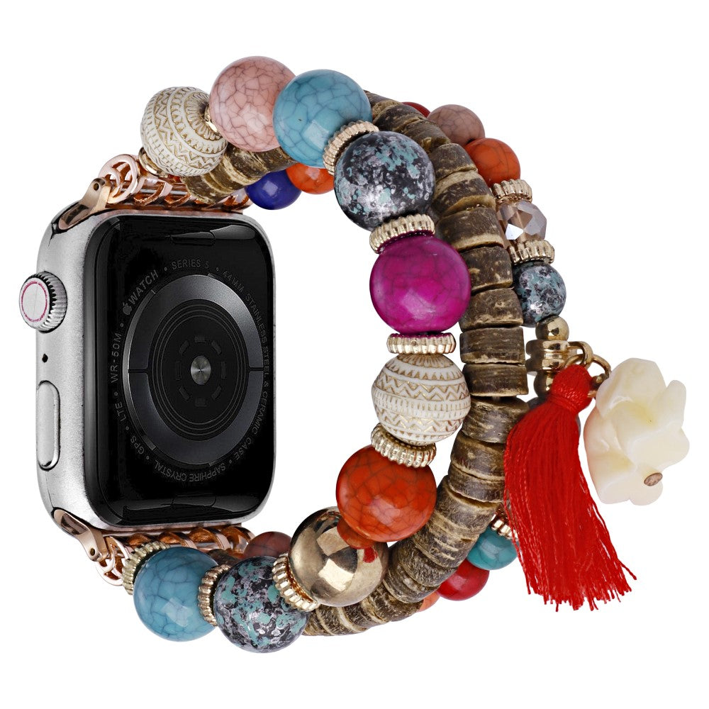 Apple Watch Series 41mm - 40mm - 38mm Beads Strap Elephant Pendant - Multi-Color#serie_1