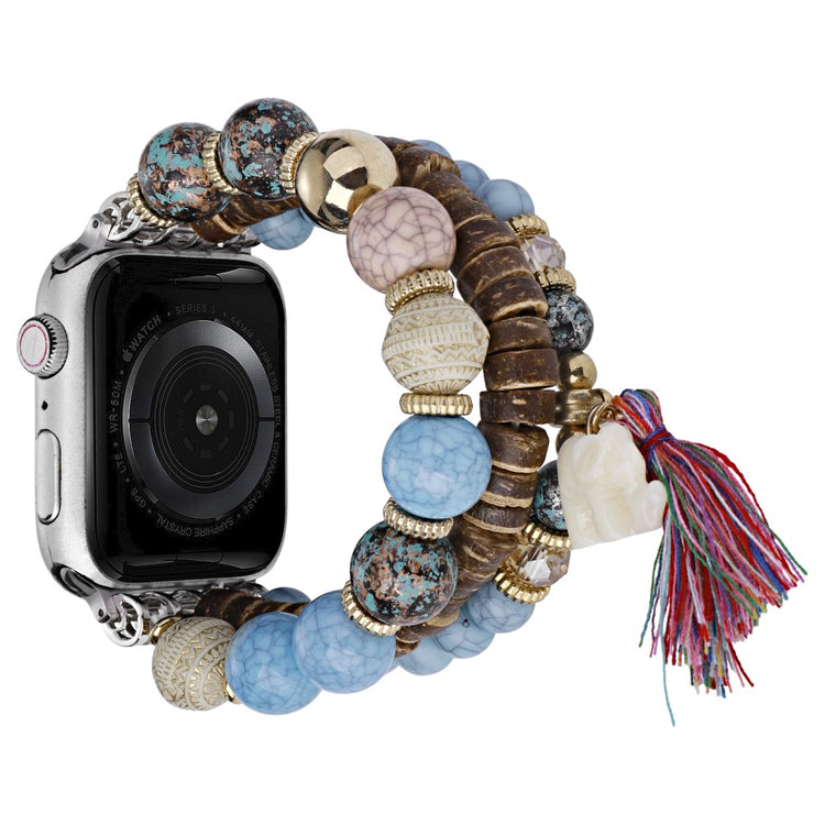 Apple Watch Series 41mm - 40mm - 38mm Beads Strap Elephant Pendant - Blue#serie_2