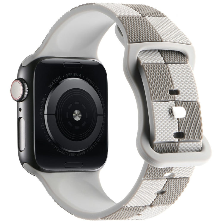 Apple Watch Series 41mm - 40mm - 38mm Checkerboard Silicone Band - Light Grey#serie_3