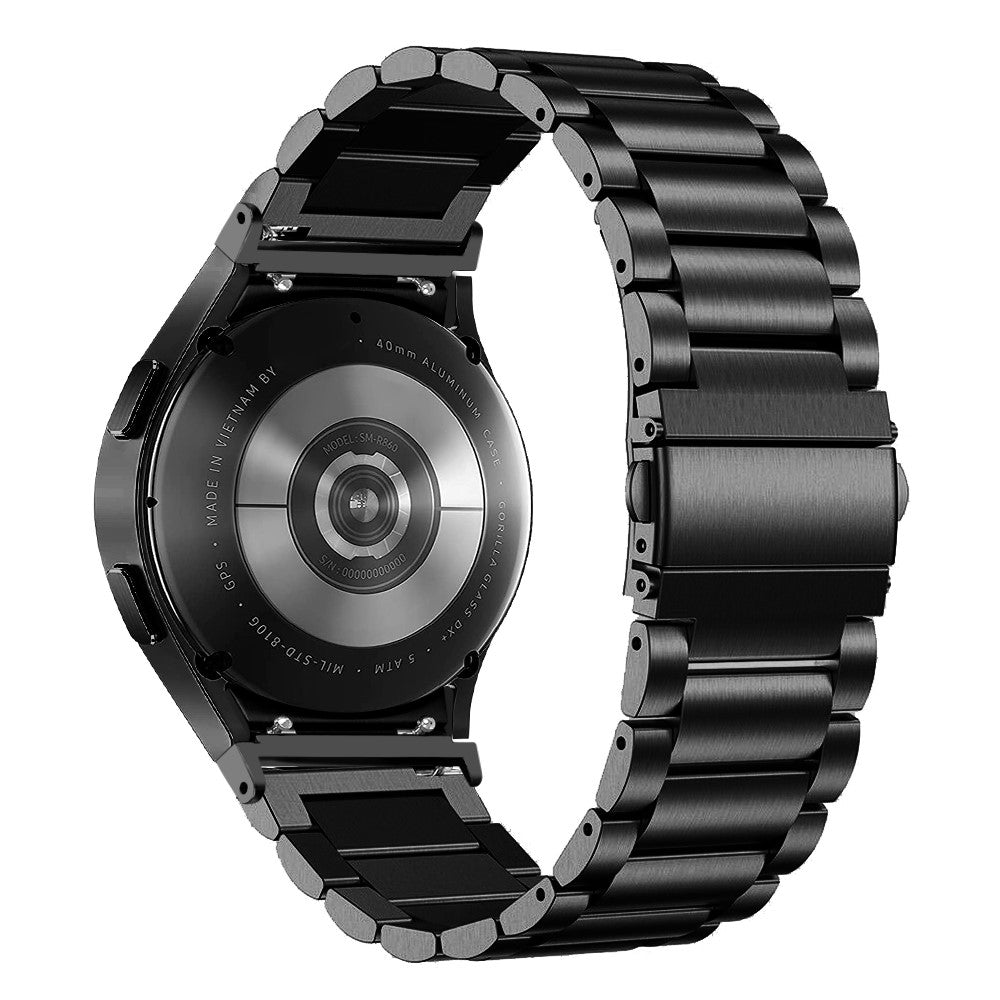 Samsung Galaxy Watch7 44mm 40mm Stainless Steel Watch Band 3-Beads Wrist Strap - Black#serie_1