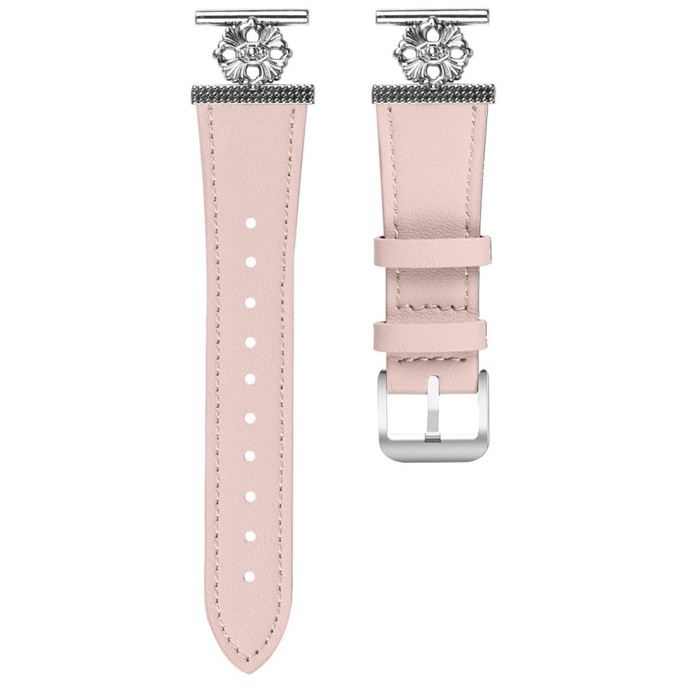 Huami Amazfit GTS 2 Watch Band Genuine Cow Leather Flower Decor Adjustable Strap - Pink#serie_3