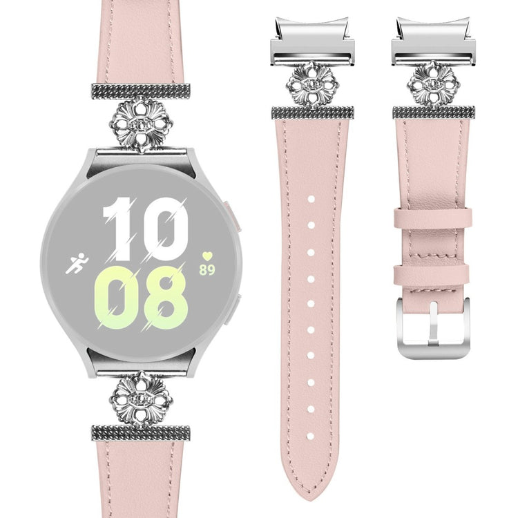 Samsung Galaxy Watch7 44mm / 40mm Watch Band Genuine Cow Leather Strap with Seamless Connector - Pink#serie_3