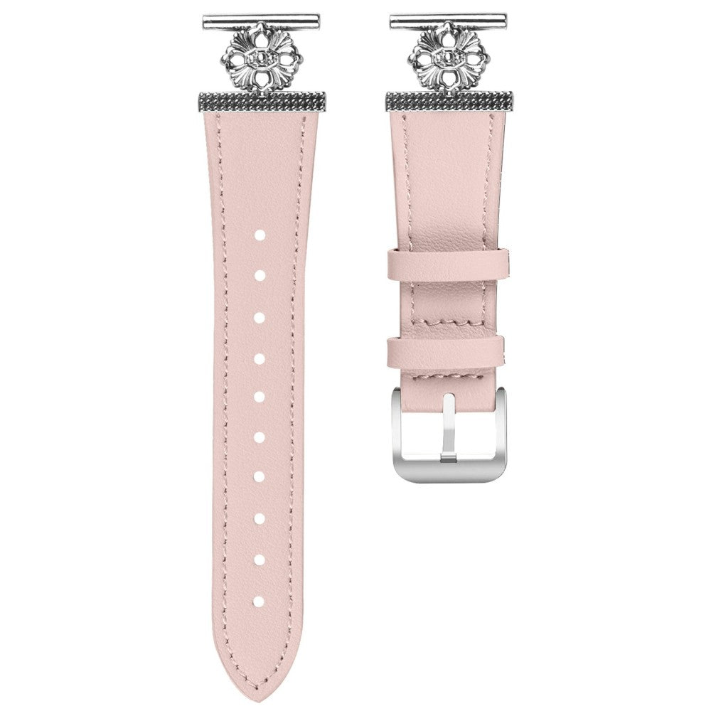 Verizon GizmoWatch 2 (Men Version) Watch Band Genuine Cow Leather Flower Decor Adjustable Strap - Pink#serie_3