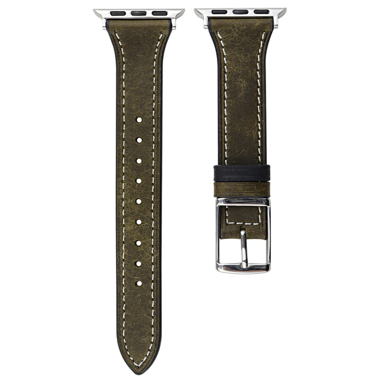 Apple Watch Series 49mm - 45mm - 44mm - 42mm Genuine Leather Watch Band - Blackish Green#serie_3