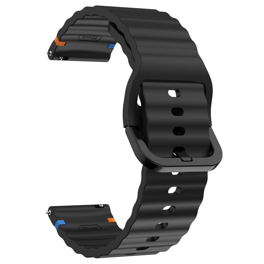 22mm Silicone Band Xiaomi Watch S4 Sport / Redmi Watch 5 Active Wave Design Watch Strap - Black#serie_5