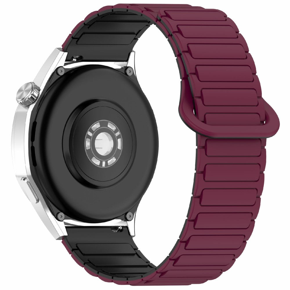 Huawei Watch GT 5 Pro 42mm / GT 5 41mm / GT 4 41mm / Garmin Venu 3S / Forerunner 265S Silicone Band 18mm Magnetic Watch Strap - Wine Red / Black#serie_6