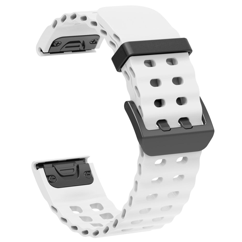 22mm Silicone Strap Garmin Fenix 8 47mm / Fenix E 47mm / Quatix 7 Pro Multiple Holes Watchband - White#serie_3