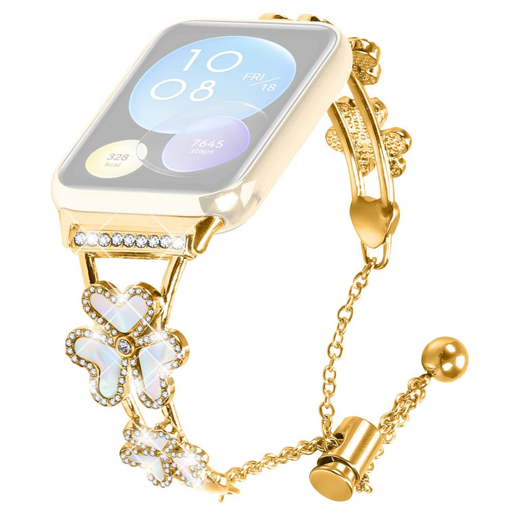 Metal Band Heart Clover Decor Xiaomi Redmi Watch 4 Watch Bracelet Replacement - Gold#serie_2