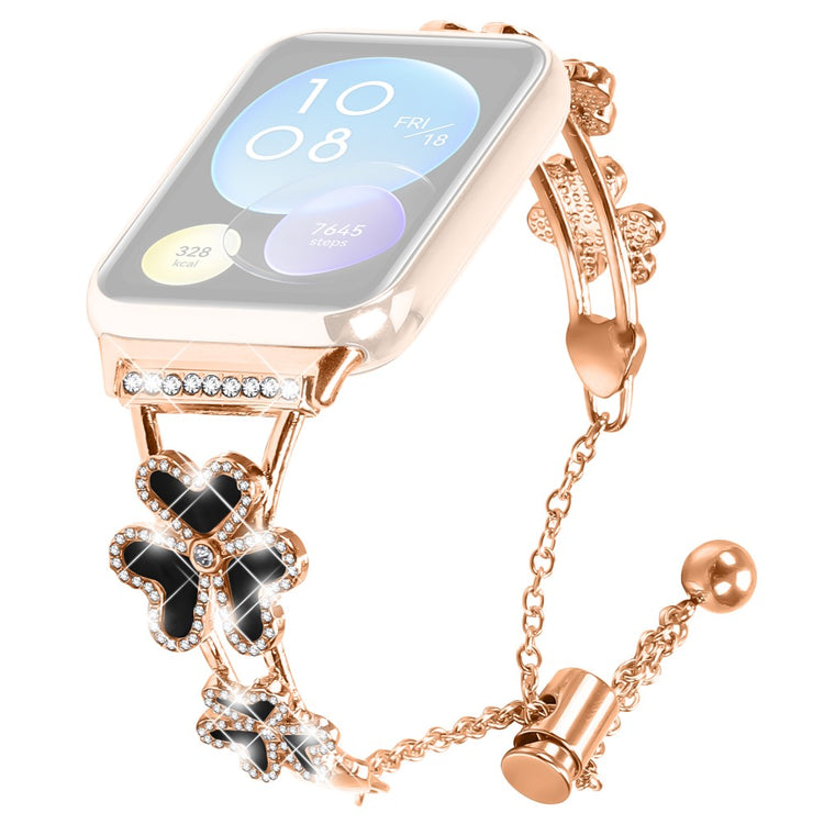 Metal Band Heart Clover Decor Xiaomi Redmi Watch 4 Watch Bracelet Replacement - Rose Gold#serie_3