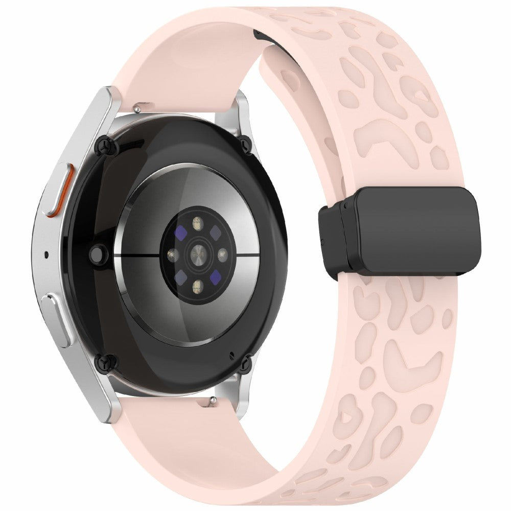 KALEBOL 22mm Magnetic Silicone Strap Samsung Galaxy Watch3 45mm / Huawei Watch GT 5 46mm / GT 5 Pro 46mm Leopard Print Watch Band - Pink#serie_3