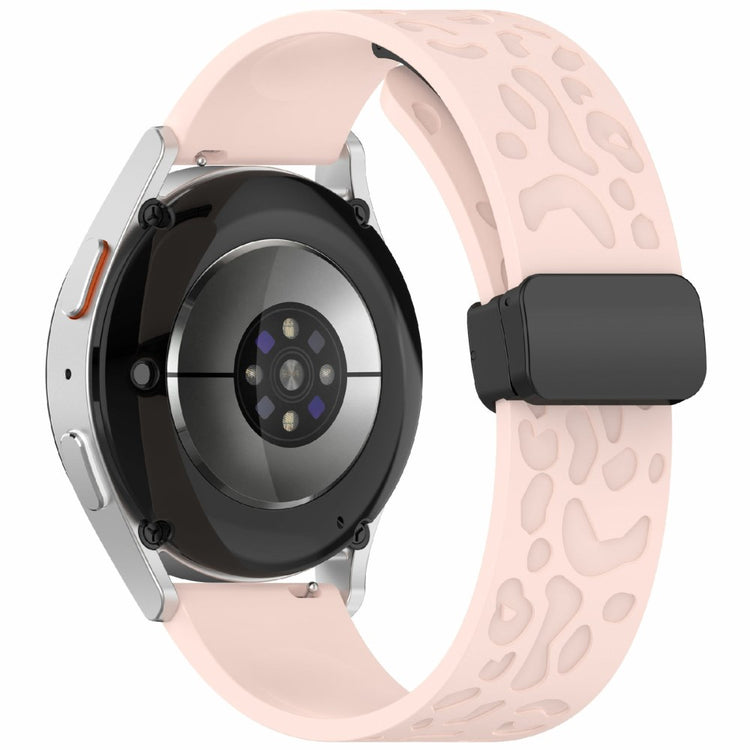KALEBOL 22mm Magnetic Silicone Strap Samsung Galaxy Watch3 45mm / Huawei Watch GT 5 46mm / GT 5 Pro 46mm Leopard Print Watch Band - Pink#serie_3