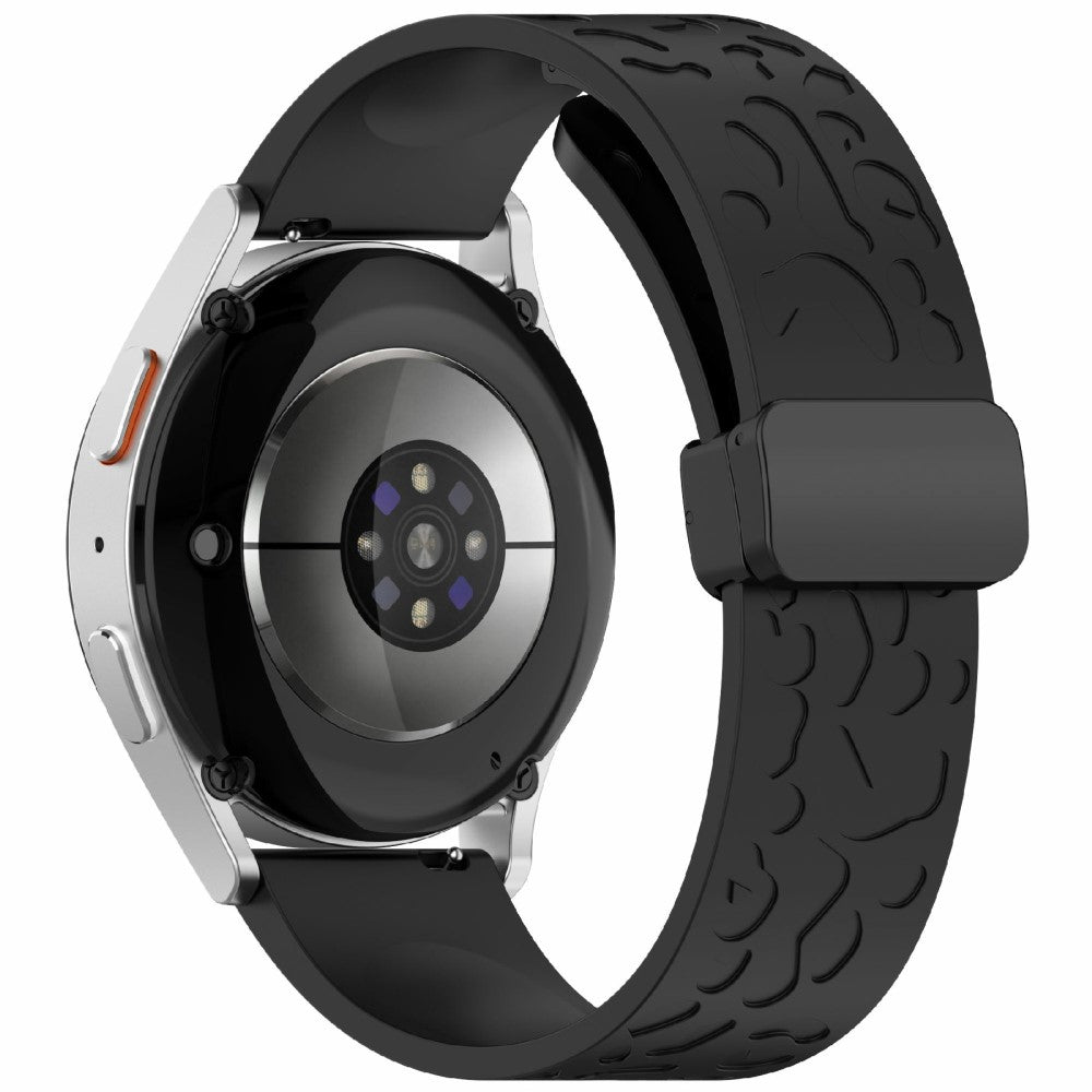 KALEBOL 22mm Magnetic Silicone Strap Samsung Galaxy Watch3 45mm / Huawei Watch GT 5 46mm / GT 5 Pro 46mm Leopard Print Watch Band - Black#serie_4