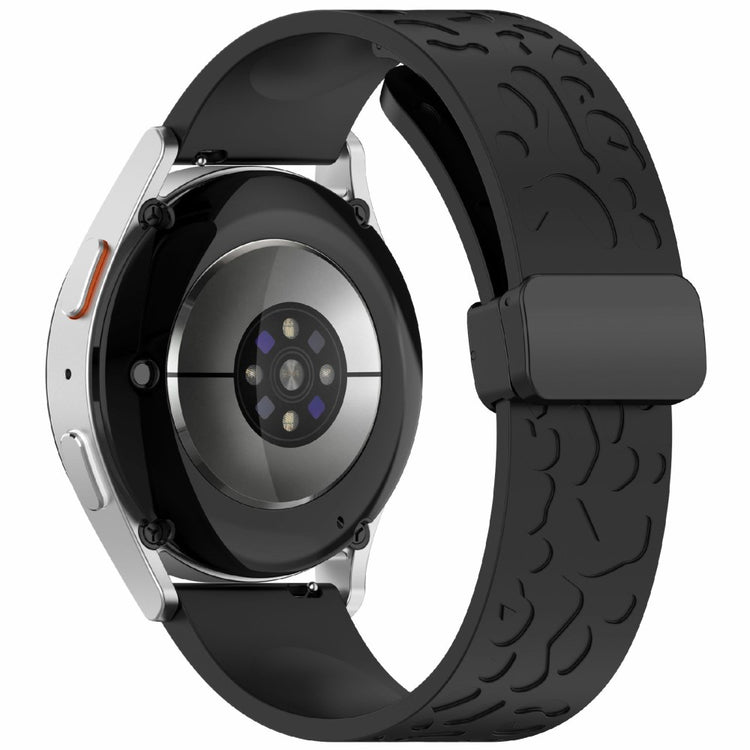 KALEBOL 22mm Magnetic Silicone Strap Samsung Galaxy Watch3 45mm / Huawei Watch GT 5 46mm / GT 5 Pro 46mm Leopard Print Watch Band - Black#serie_4