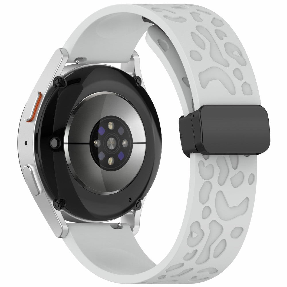 KALEBOL 22mm Magnetic Silicone Strap Samsung Galaxy Watch3 45mm / Huawei Watch GT 5 46mm / GT 5 Pro 46mm Leopard Print Watch Band - Light Grey#serie_7