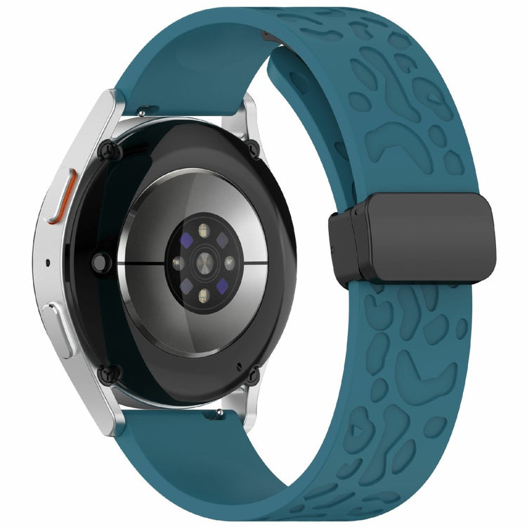 KALEBOL 22mm Magnetic Silicone Strap Samsung Galaxy Watch3 45mm / Huawei Watch GT 5 46mm / GT 5 Pro 46mm Leopard Print Watch Band - Dark Blue#serie_8
