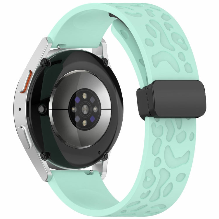 KALEBOL 22mm Magnetic Silicone Strap Samsung Galaxy Watch3 45mm / Huawei Watch GT 5 46mm / GT 5 Pro 46mm Leopard Print Watch Band - Teal#serie_9