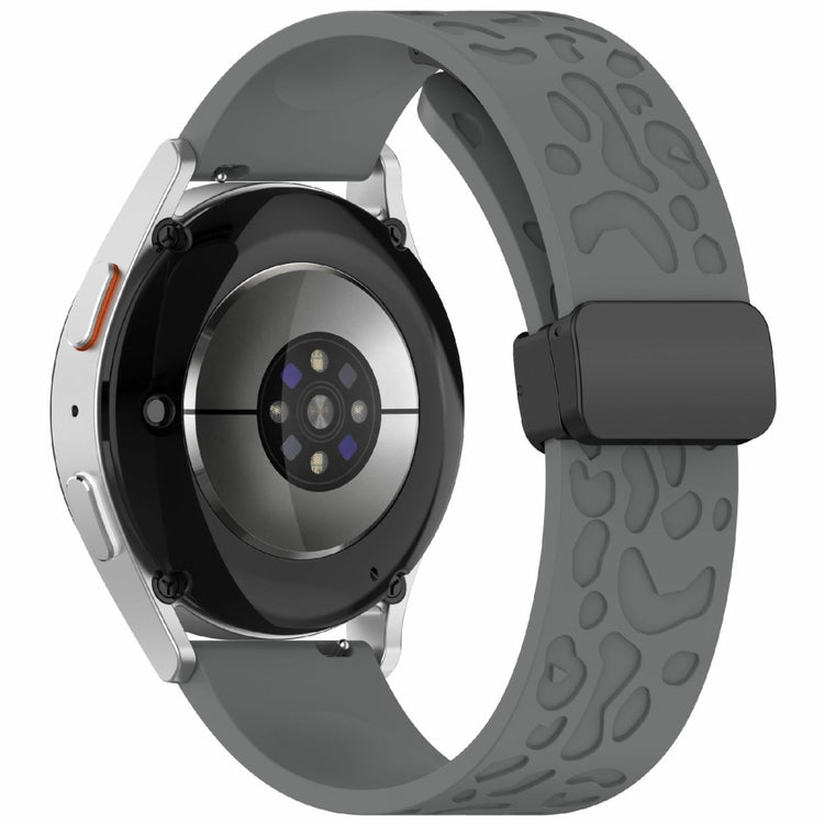 KALEBOL 22mm Magnetic Silicone Strap Samsung Galaxy Watch3 45mm / Huawei Watch GT 5 46mm / GT 5 Pro 46mm Leopard Print Watch Band - Dark Grey#serie_10