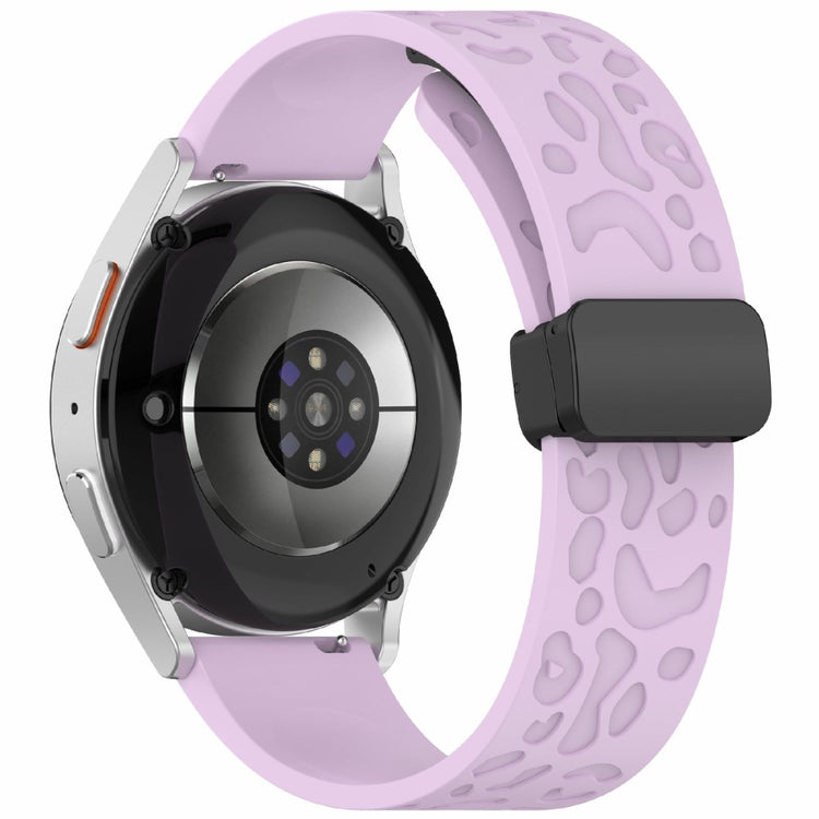KALEBOL 22mm Magnetic Silicone Strap Samsung Galaxy Watch3 45mm / Huawei Watch GT 5 46mm / GT 5 Pro 46mm Leopard Print Watch Band - Purple#serie_12