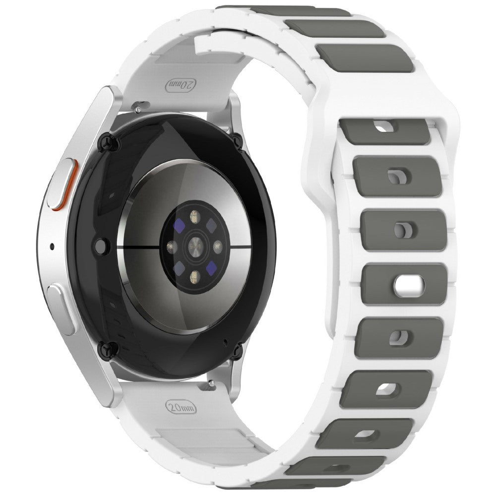 KALEBOL 22mm Dual Color Silicone Strap Samsung Galaxy Watch3 45mm / Huawei Watch GT 5 46mm / GT 5 Pro 46mm Watch Band - White+Grey#serie_2